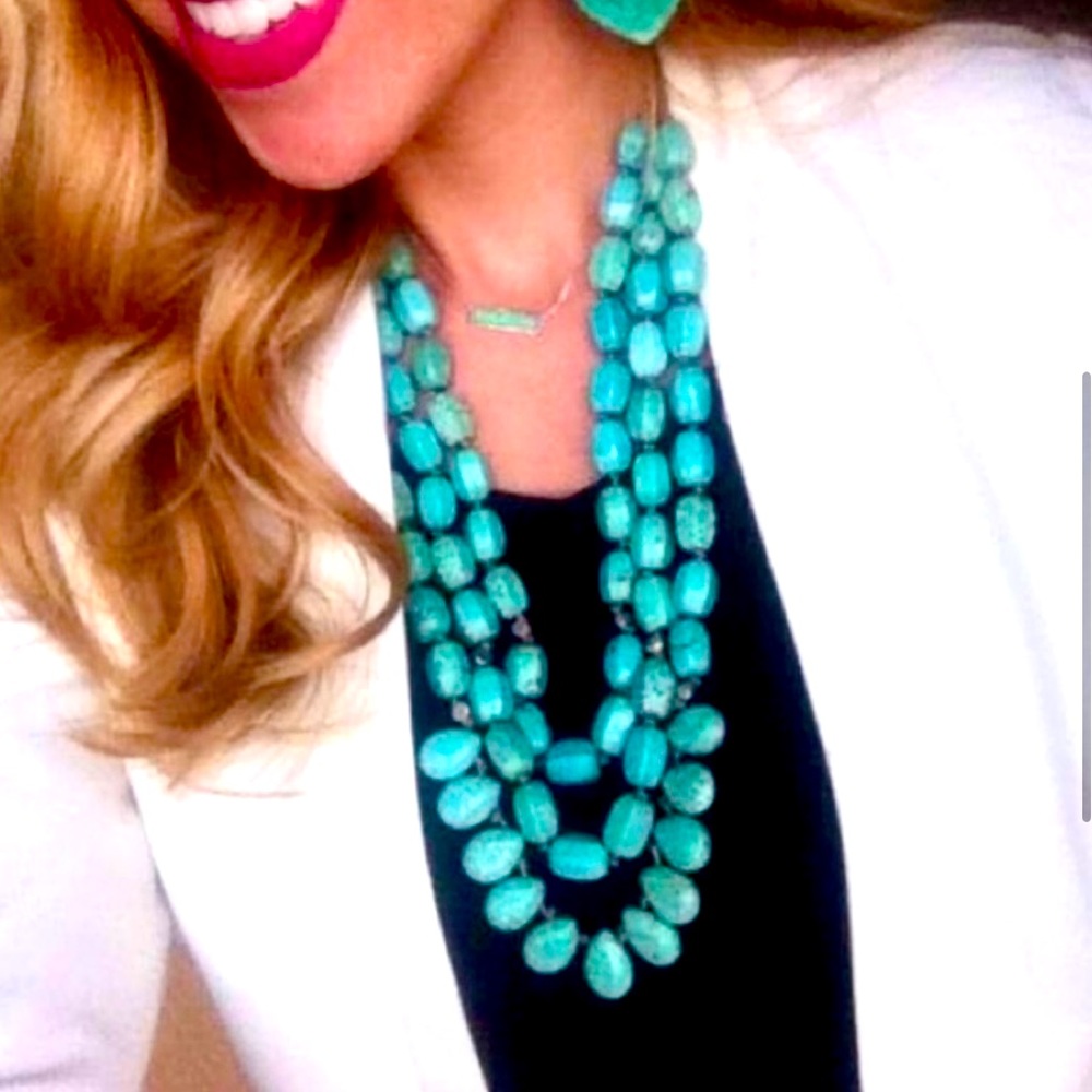 Silpada Vintage Rare Drops Of( The Ocean 3 Strand Turquoise Necklace - Picture 2 of 10